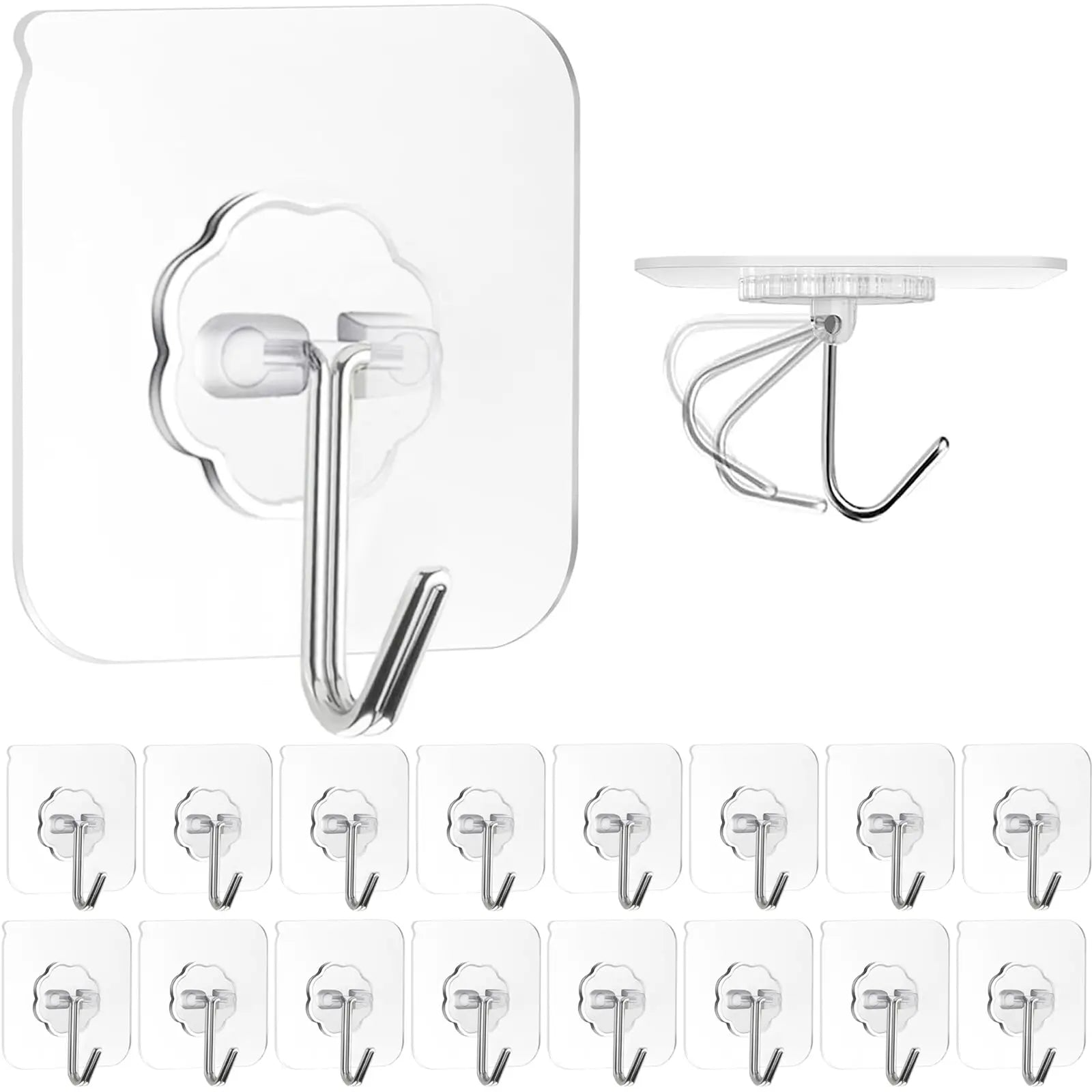 Heavy Duty Transparent Wall Hooks (Damage-Free Hanging