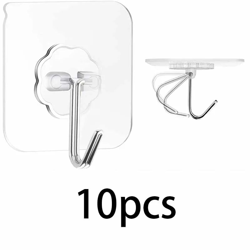 Heavy Duty Transparent Wall Hooks (Damage-Free Hanging